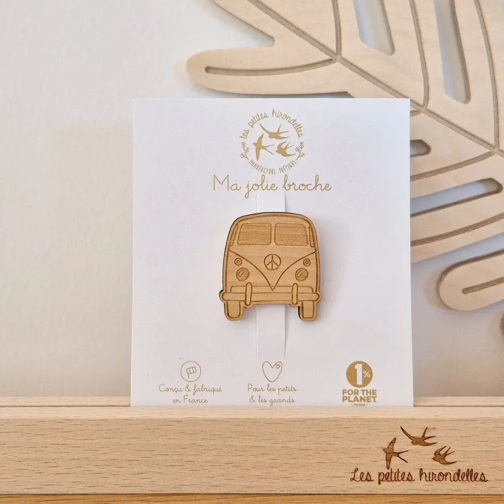 Broche en bois - Combi - LES PETITES HIRONDELLES