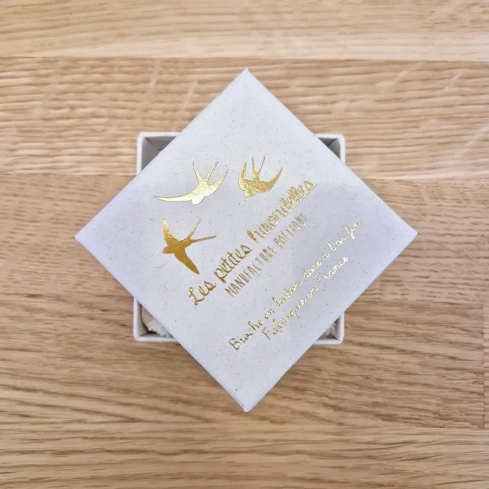 Broche laiton doré - Tournesol - LES PETITES HIRONDELLES