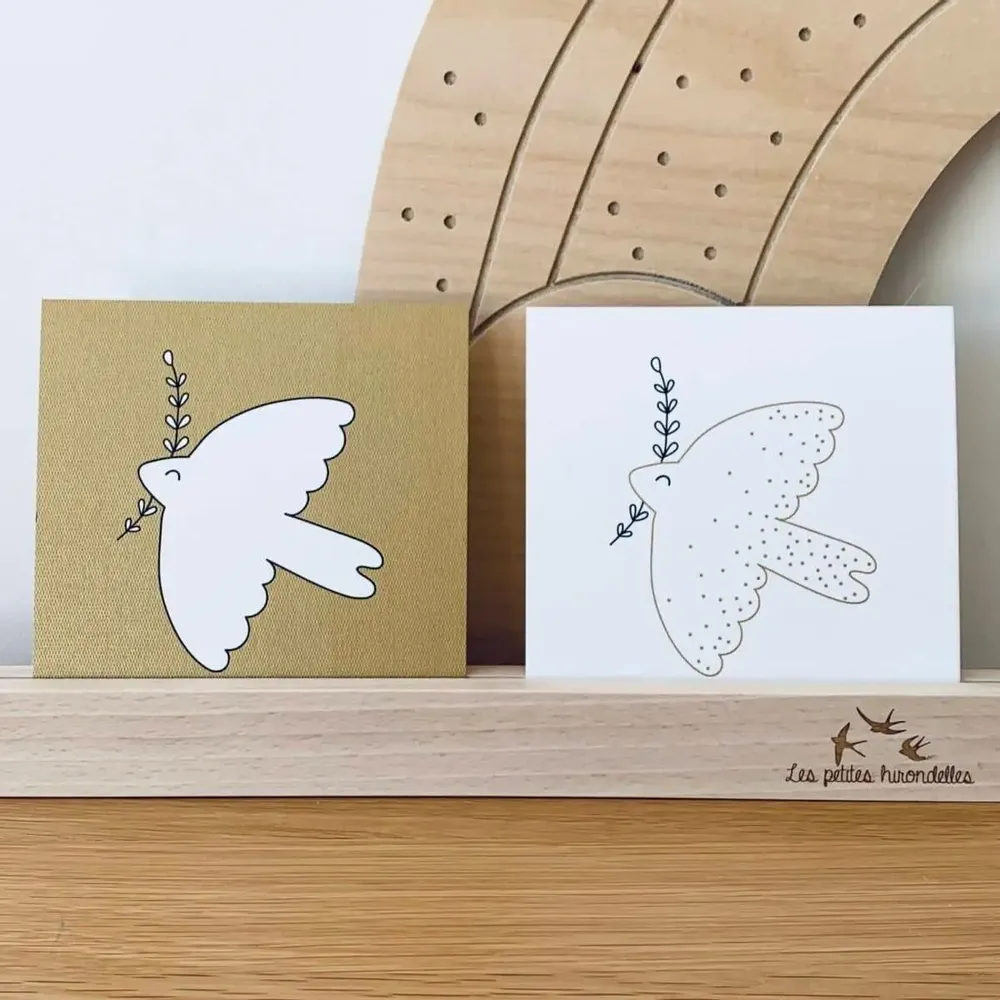 Stationery - Card & envelope - Dove Baptême Blanc - LES PETITES HIRONDELLES
