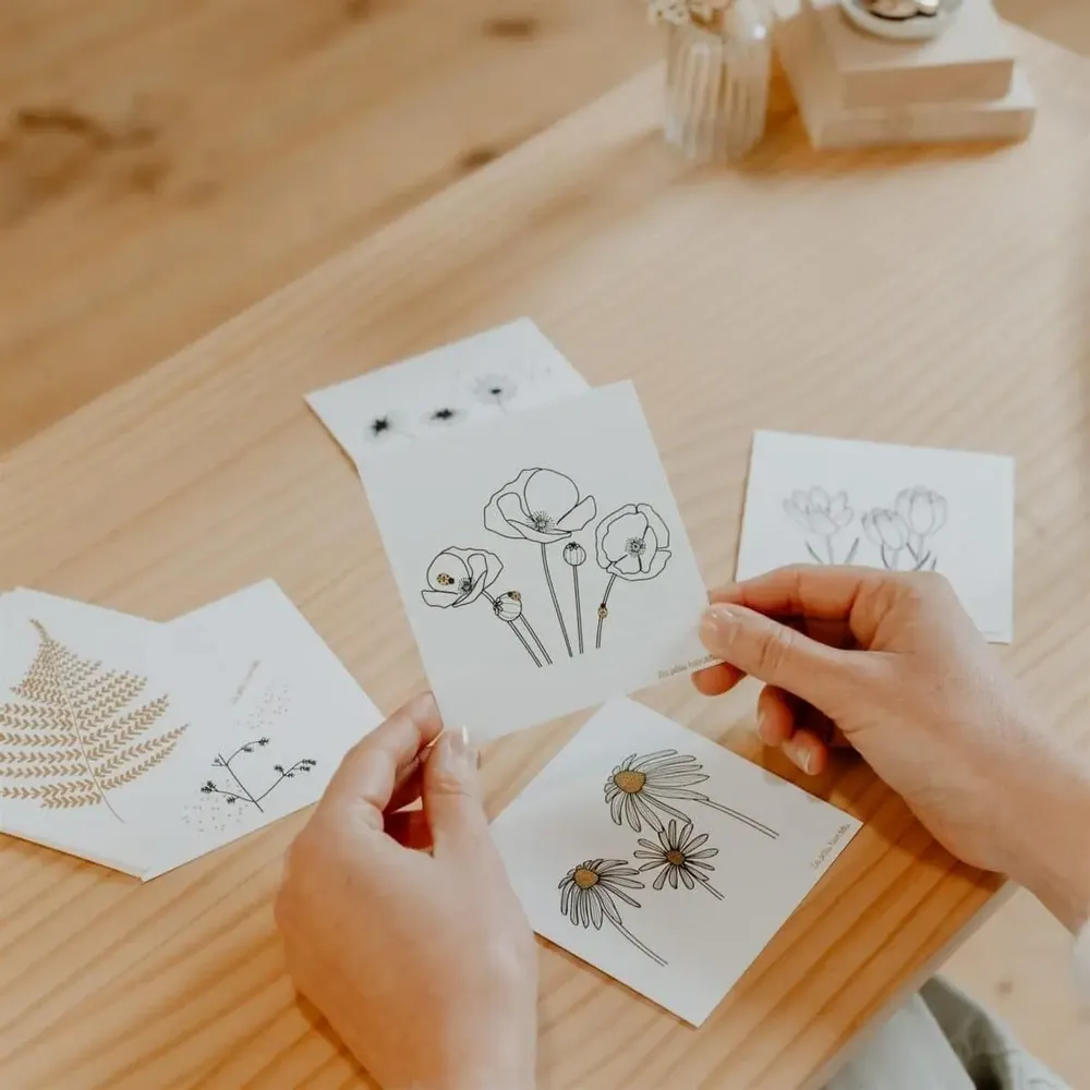 Papeterie bureau - Carte & enveloppe - Coquelicots - LES PETITES HIRONDELLES