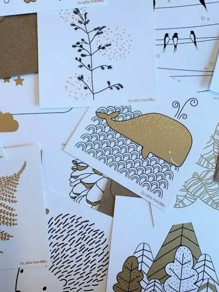 Papeterie bureau - Carte & enveloppe - Crocus - LES PETITES HIRONDELLES