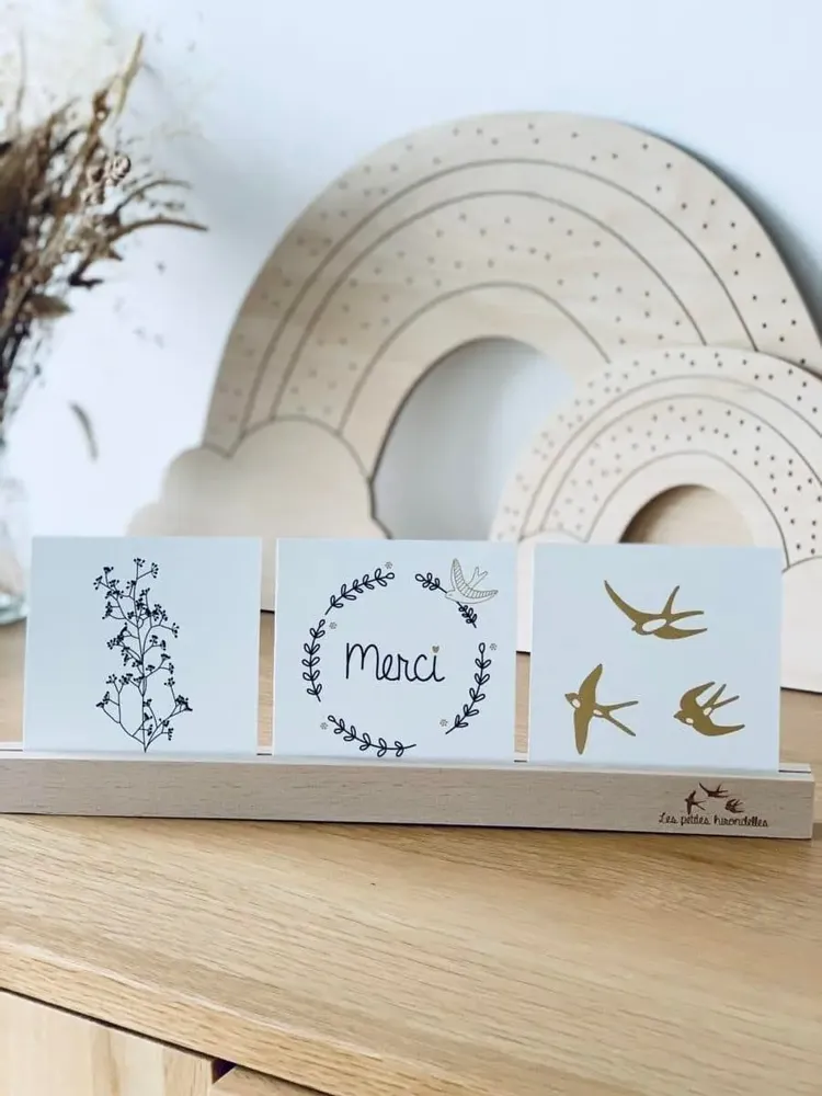 Papeterie bureau - Carte & enveloppe - Hirondelles dorées - LES PETITES HIRONDELLES