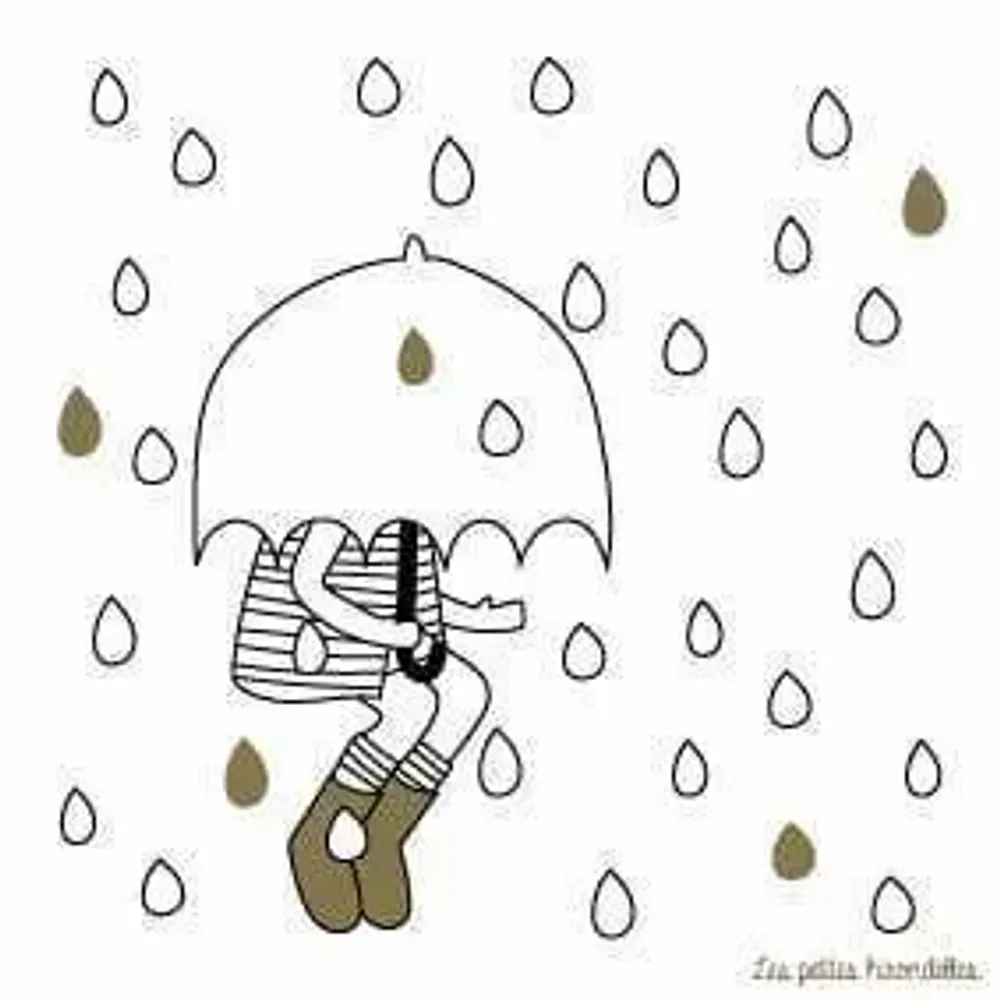 Papeterie bureau - Carte & enveloppe - Sous la pluie - LES PETITES HIRONDELLES