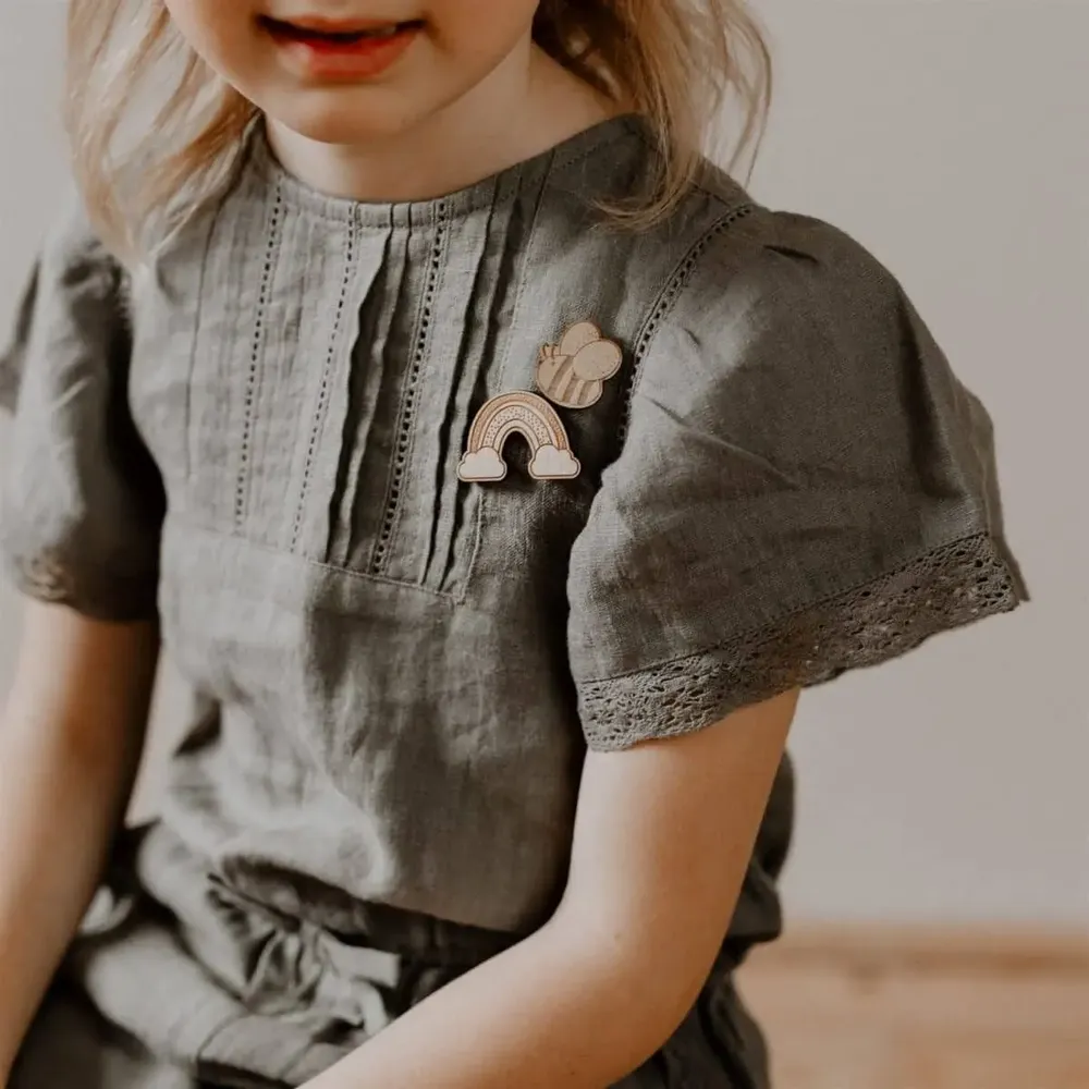 Wooden pin's - Rainbow - LES PETITES HIRONDELLES
