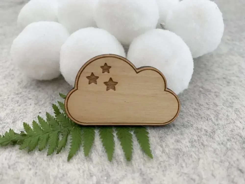 Wooden pin's- Cloud - LES PETITES HIRONDELLES