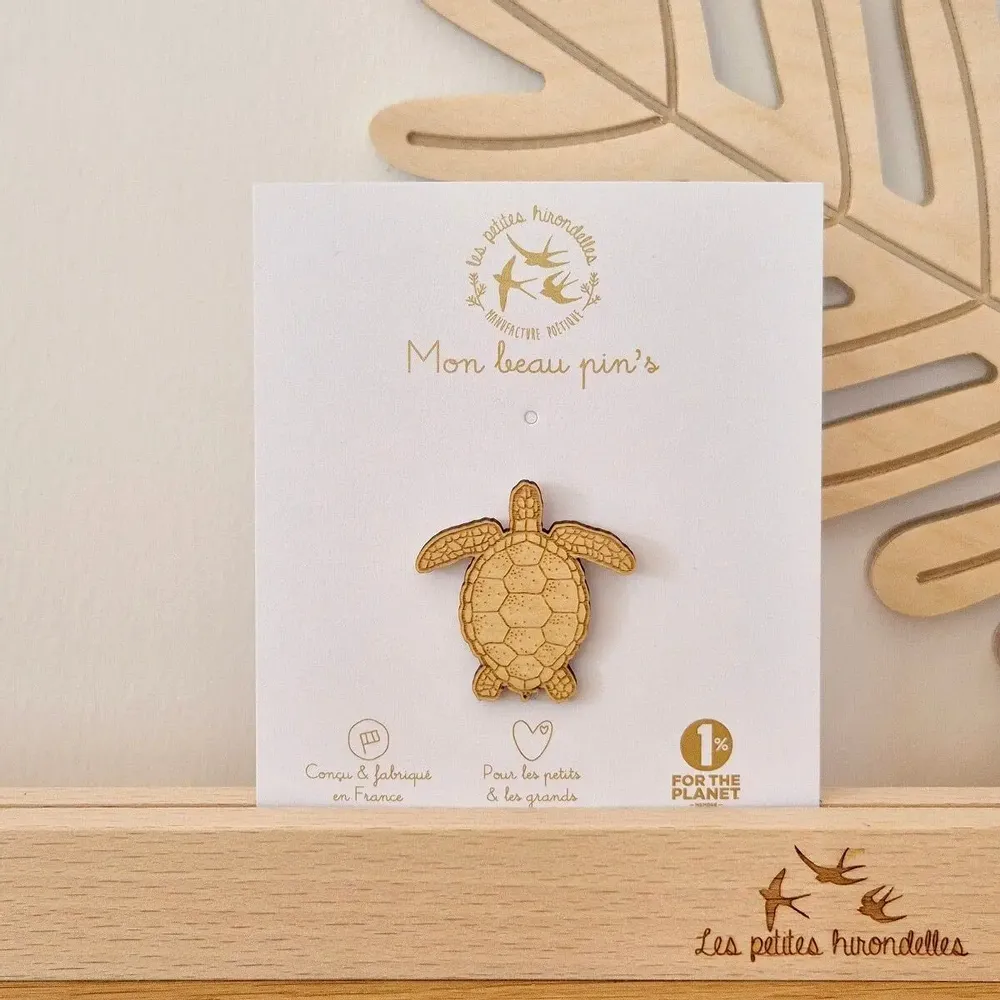 Wooden pin's - Tortue - LES PETITES HIRONDELLES