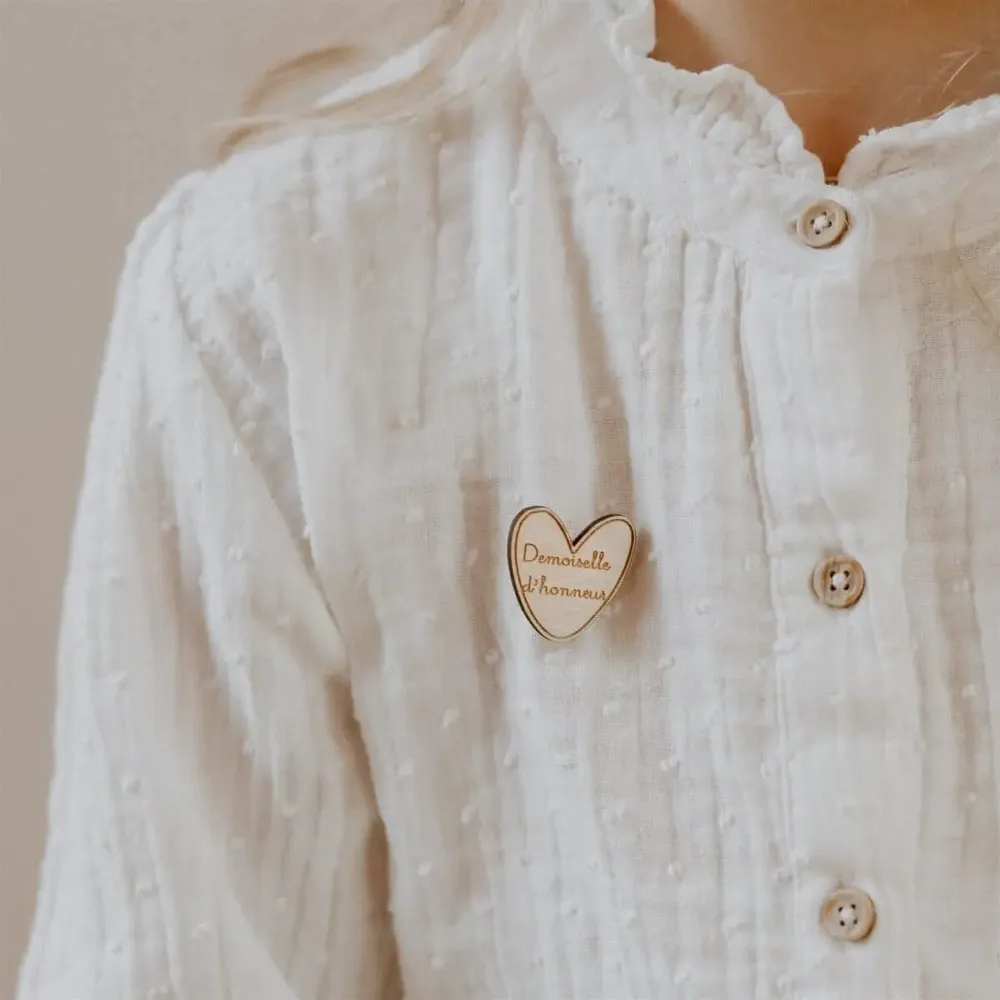 Pin's en bois - Tu vas être Demoiselle d'honneur - LES PETITES HIRONDELLES