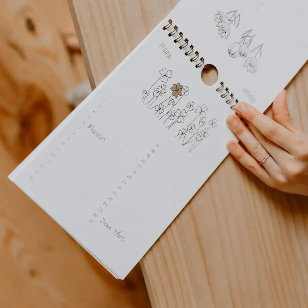 Papeterie bureau - Calendrier des Anniversaires Botanique - LES PETITES HIRONDELLES