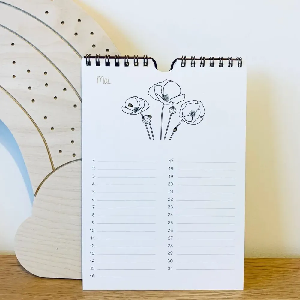 Papeterie bureau - Calendrier des Anniversaires Botanique - LES PETITES HIRONDELLES