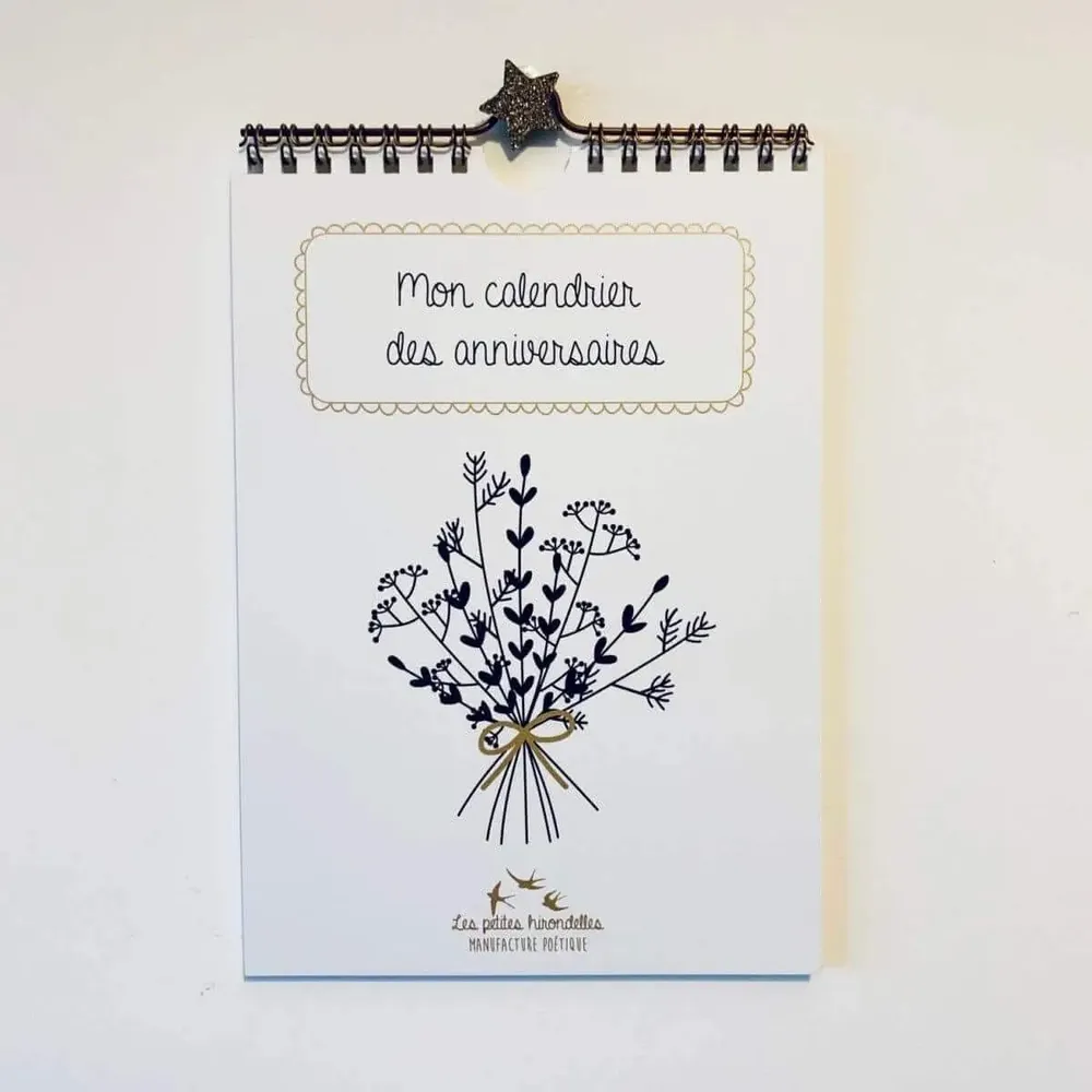 Papeterie bureau - Calendrier des Anniversaires Botanique - LES PETITES HIRONDELLES