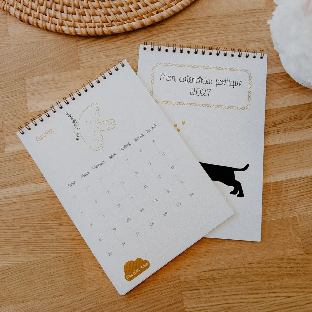 Papeterie bureau - Calendrier Poétique 2027 - LES PETITES HIRONDELLES