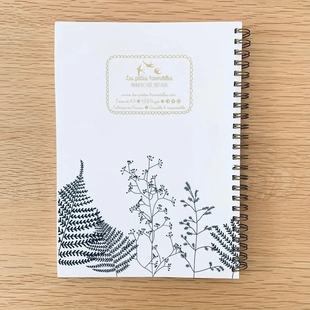 Papeterie bureau - Carnet en papier A5 - Spirales et lignes - La vie est belle - LES PETITES HIRONDELLES