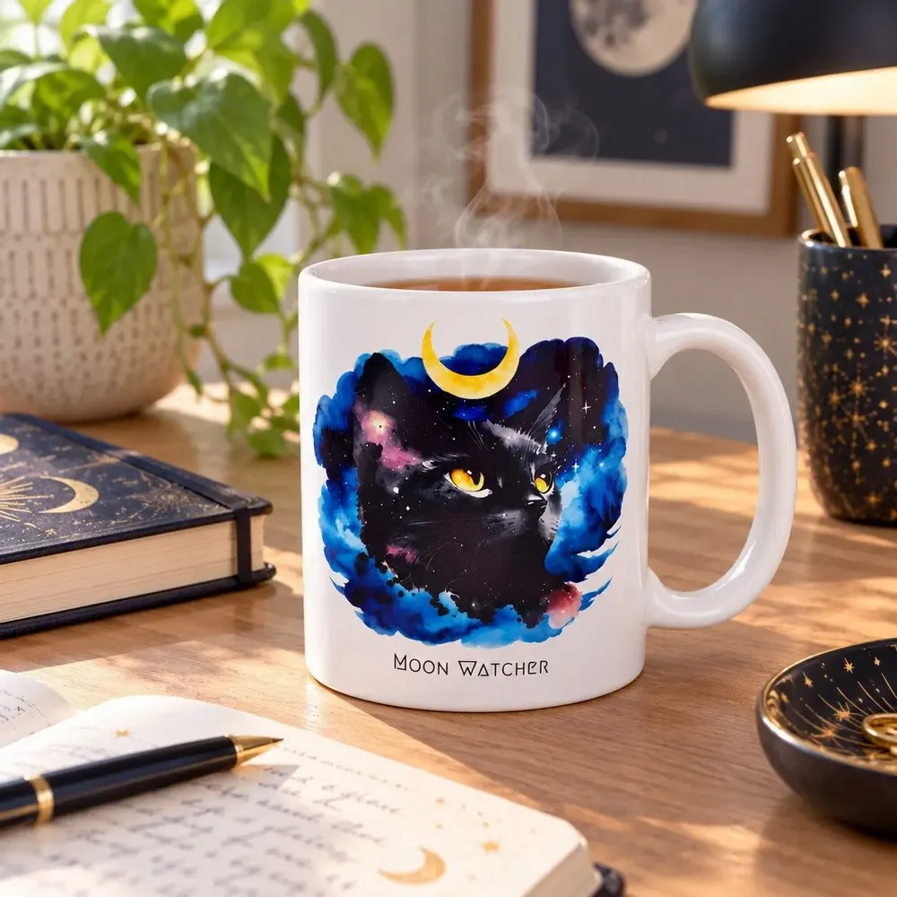 Cadeaux - Mug witchy veilleur de lune - Moon Watcher - MANDALASHOP