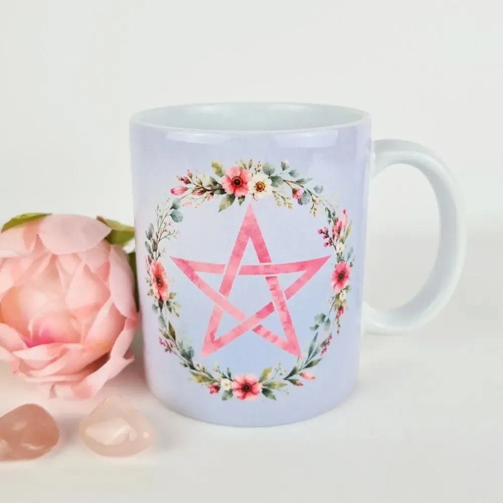 Cadeaux - Mug Pentagramme Fleuri - MANDALASHOP
