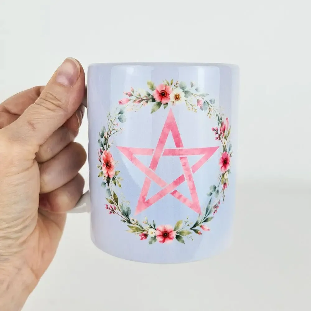 Cadeaux - Mug Pentagramme Fleuri - MANDALASHOP