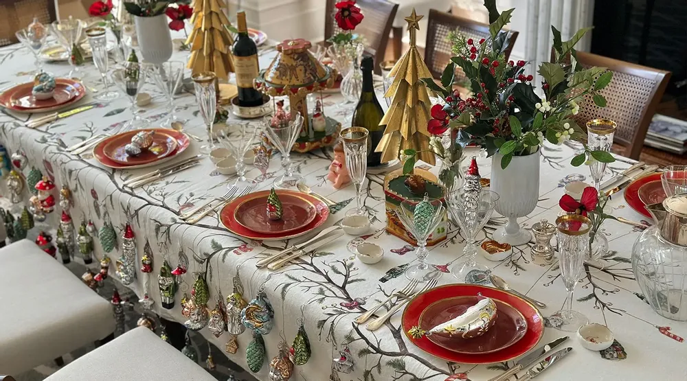 Décorations pour tables de Noël - Nappes et serviettes en lin S&B x NOSTALGIE CHRISTBAUMSCHMUCK - SUMMERILL AND BISHOP