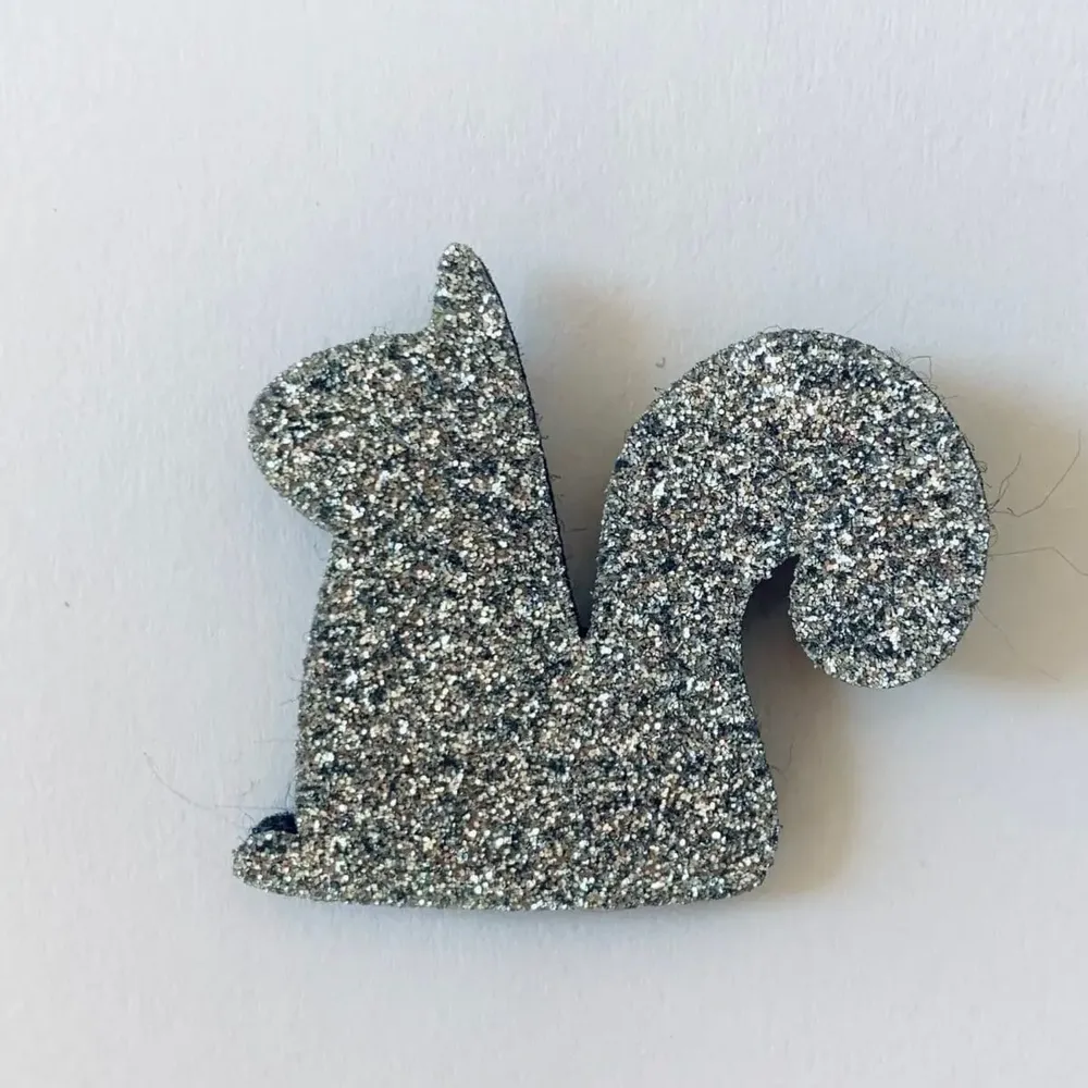 Brooches - Glitter felt pin's - Squirrel - Silver - LES PETITES HIRONDELLES