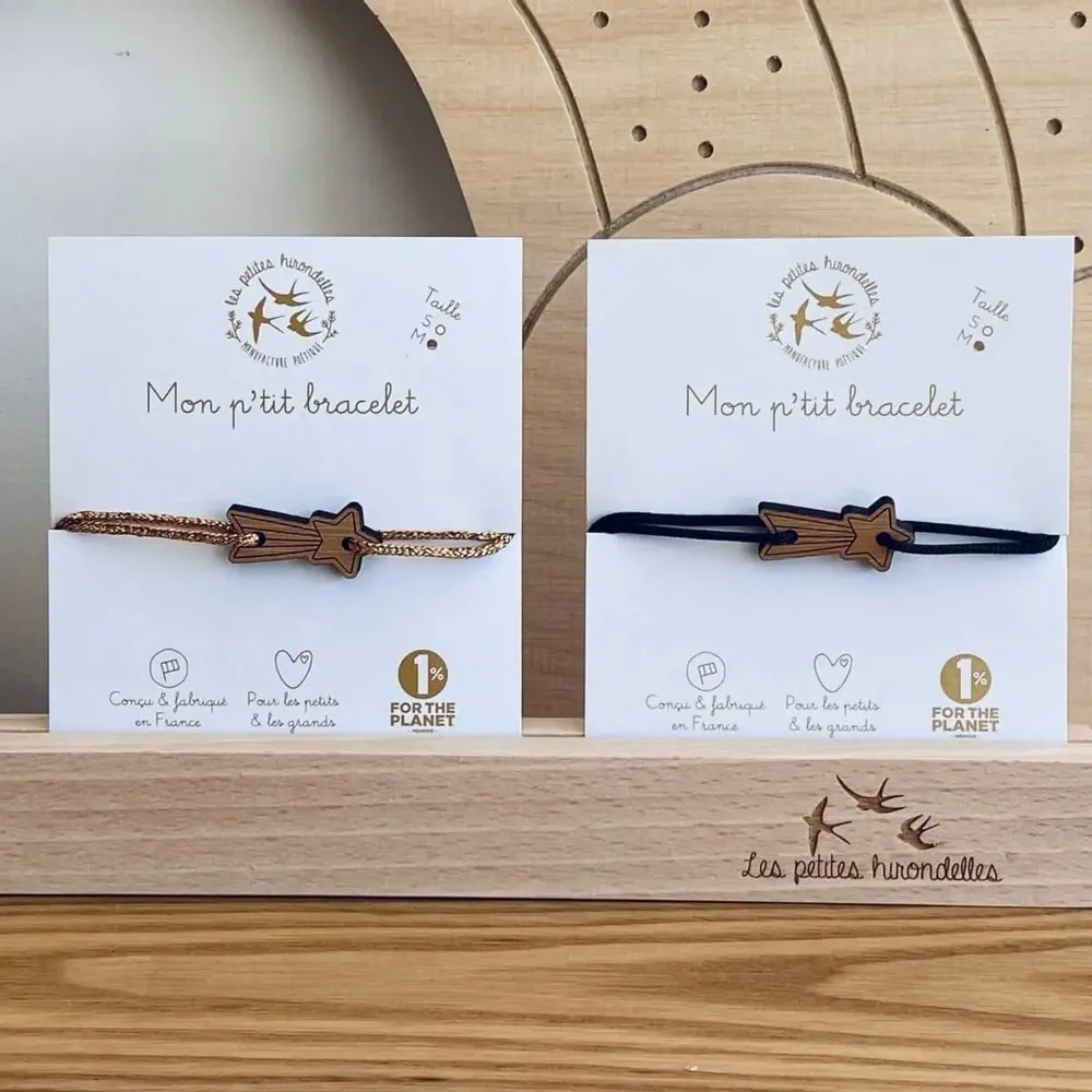 Bracelets - bracelet-en-bois-etoile-filante - LES PETITES HIRONDELLES
