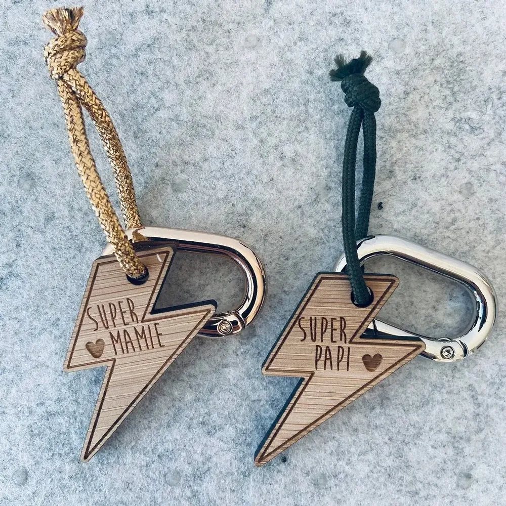 Gifts - Wooden keyring - Super Grandma - LES PETITES HIRONDELLES