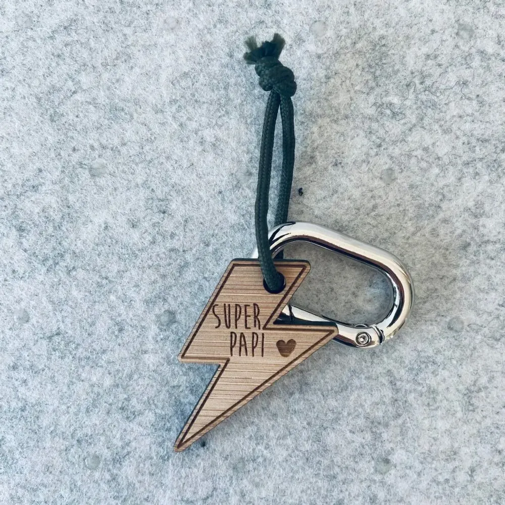 Gifts - Wooden keyring - Super Grandma - LES PETITES HIRONDELLES