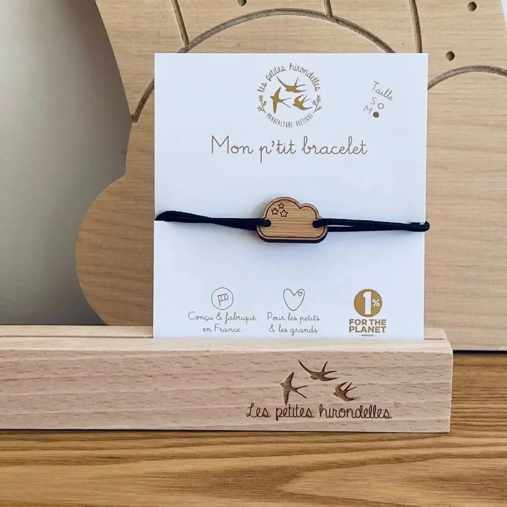 Bracelets - bracelet-en-bois-nuage - LES PETITES HIRONDELLES