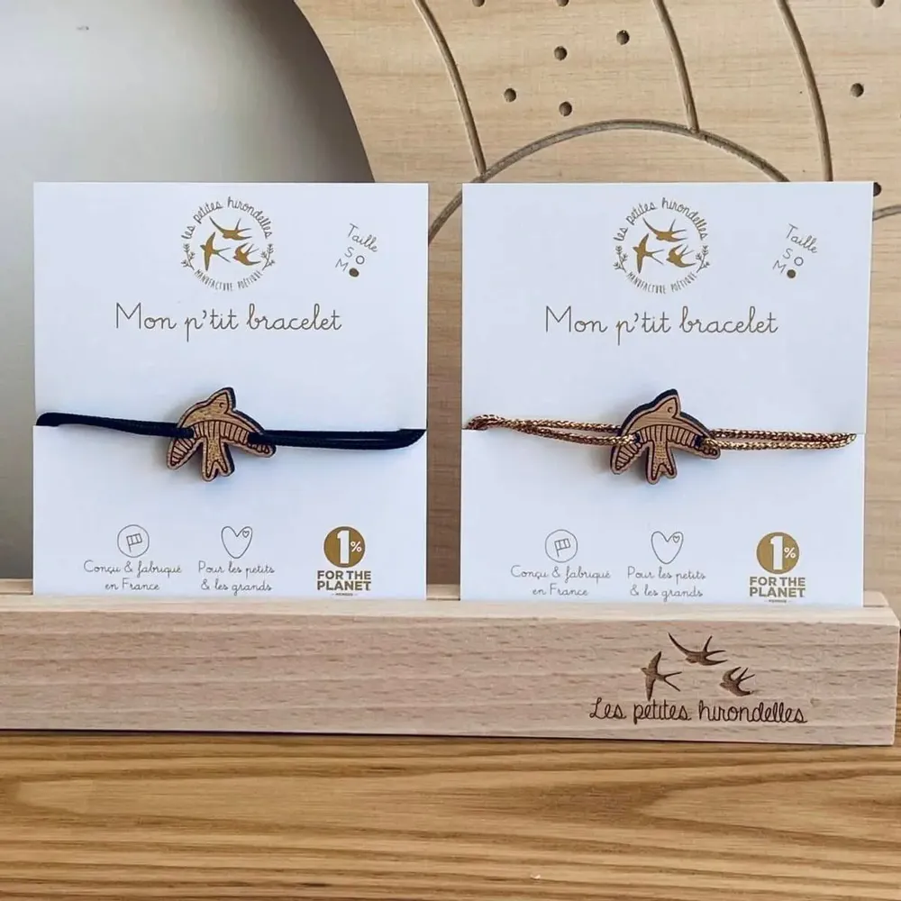 Bracelets - bracelet-en-bois-hirondelle - LES PETITES HIRONDELLES