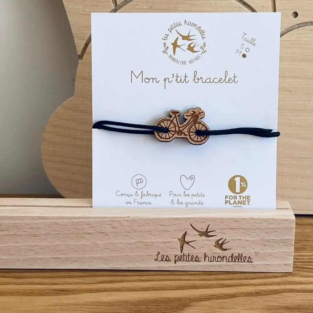 Bracelets - bracelet-en-bois-velo-bucolique - LES PETITES HIRONDELLES