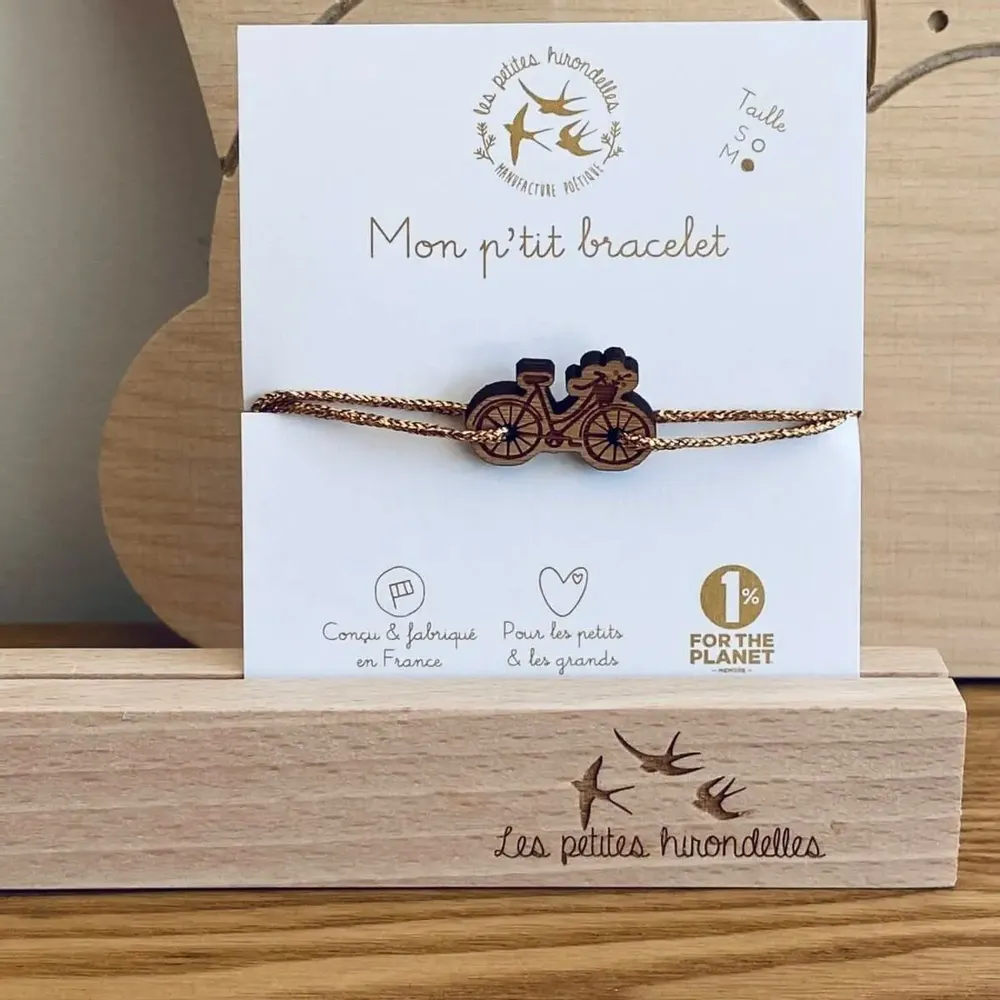 Bracelets - bracelet-en-bois-velo-bucolique - LES PETITES HIRONDELLES