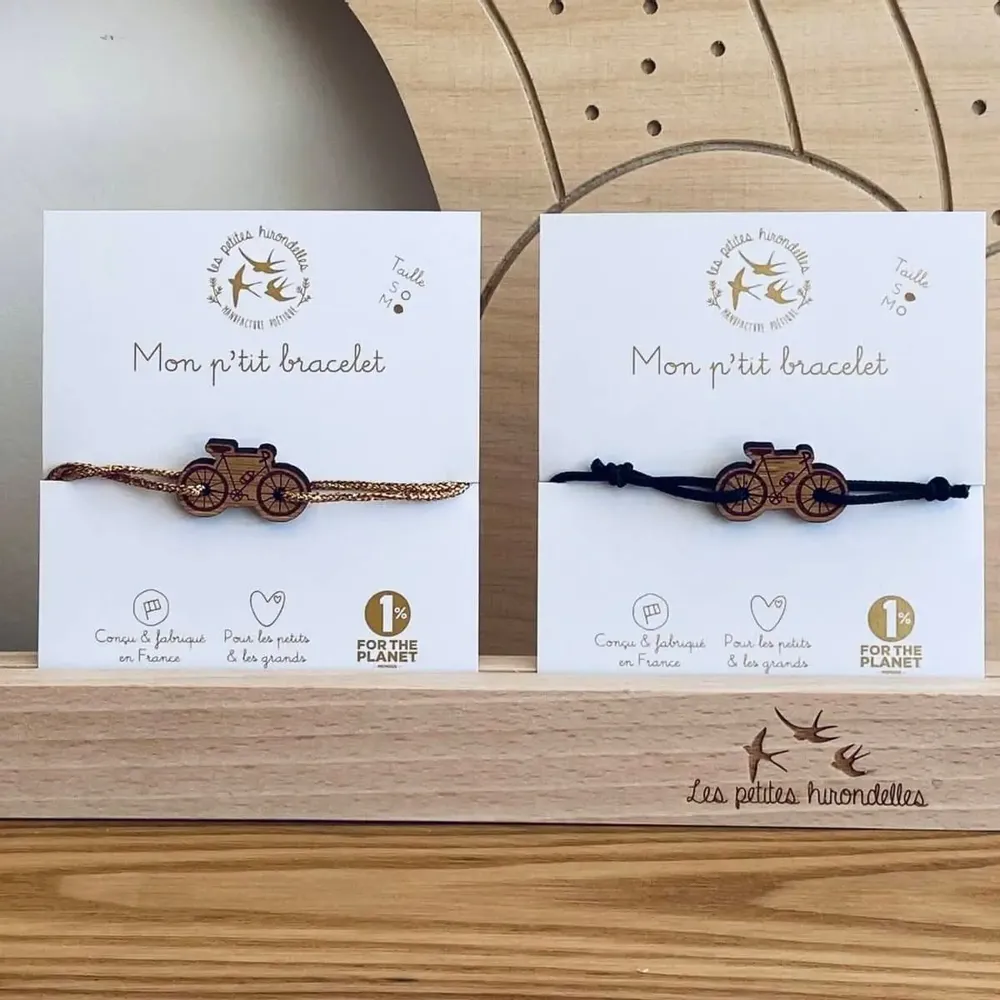 Bracelets - bracelet-en-bois-velo-sportif - LES PETITES HIRONDELLES