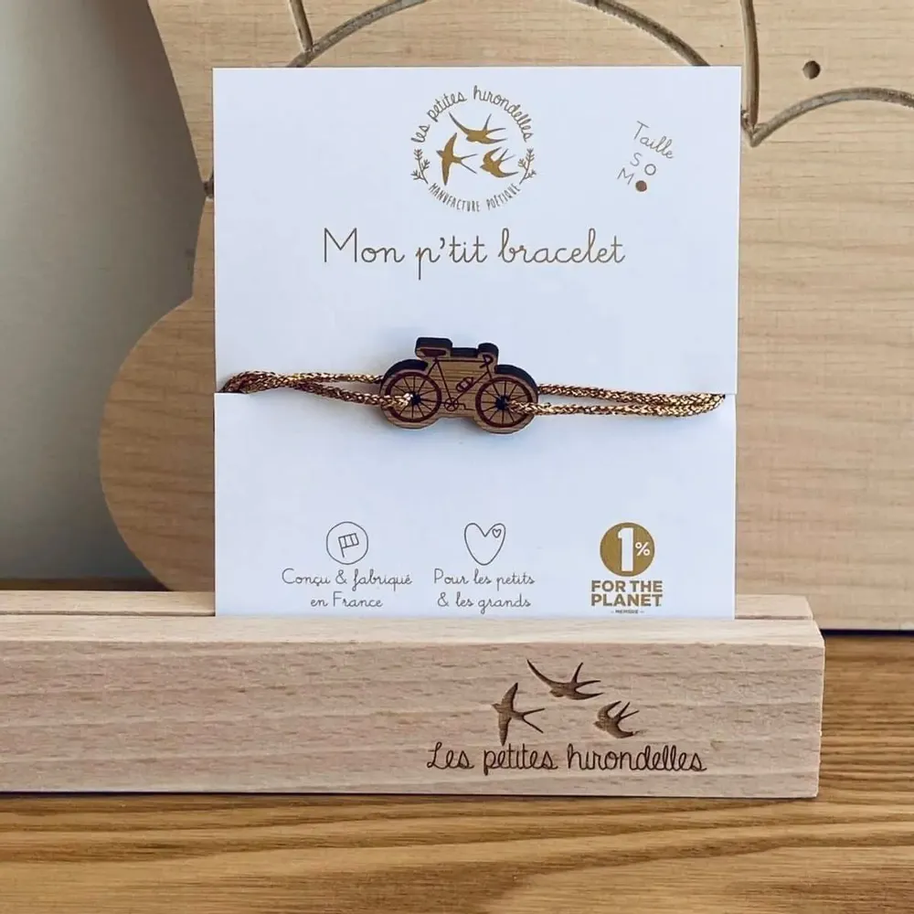 Bracelets - bracelet-en-bois-velo-sportif - LES PETITES HIRONDELLES