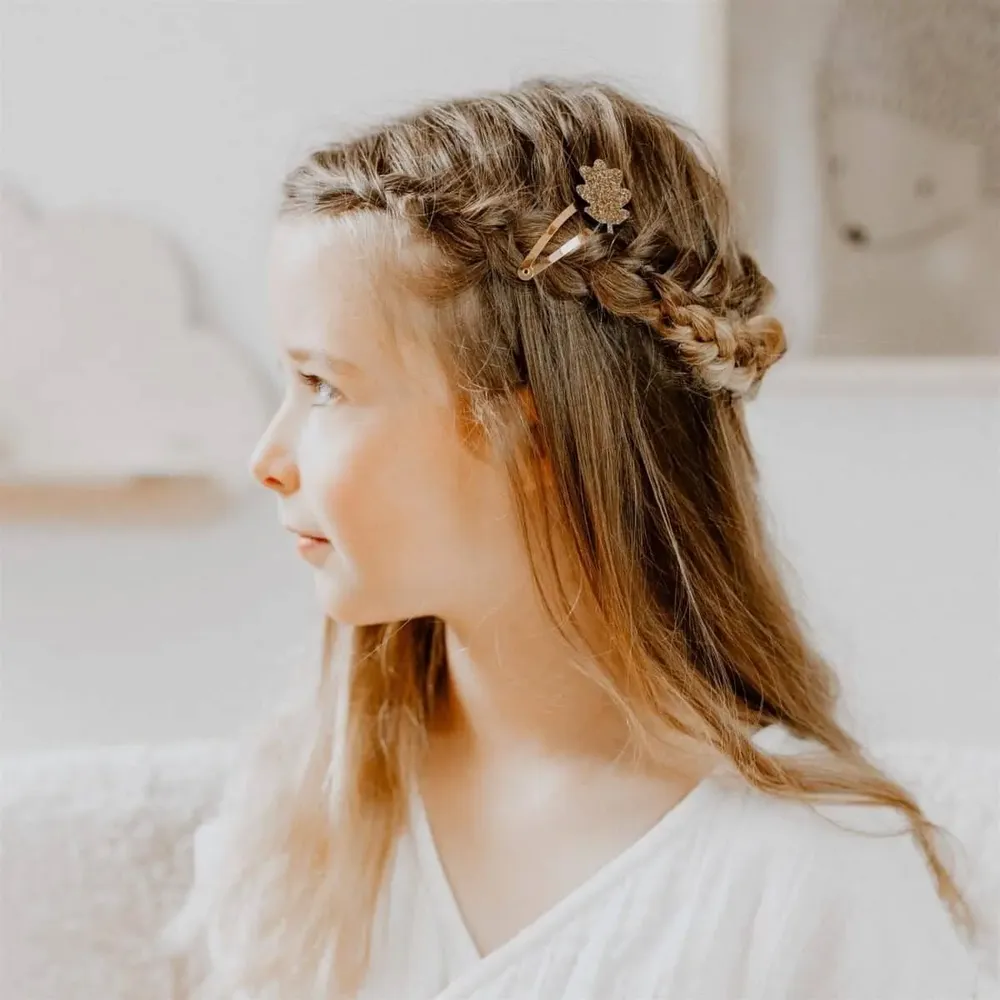 Accessoires cheveux - barrettes-doubles-feuilles-de-chene - LES PETITES HIRONDELLES