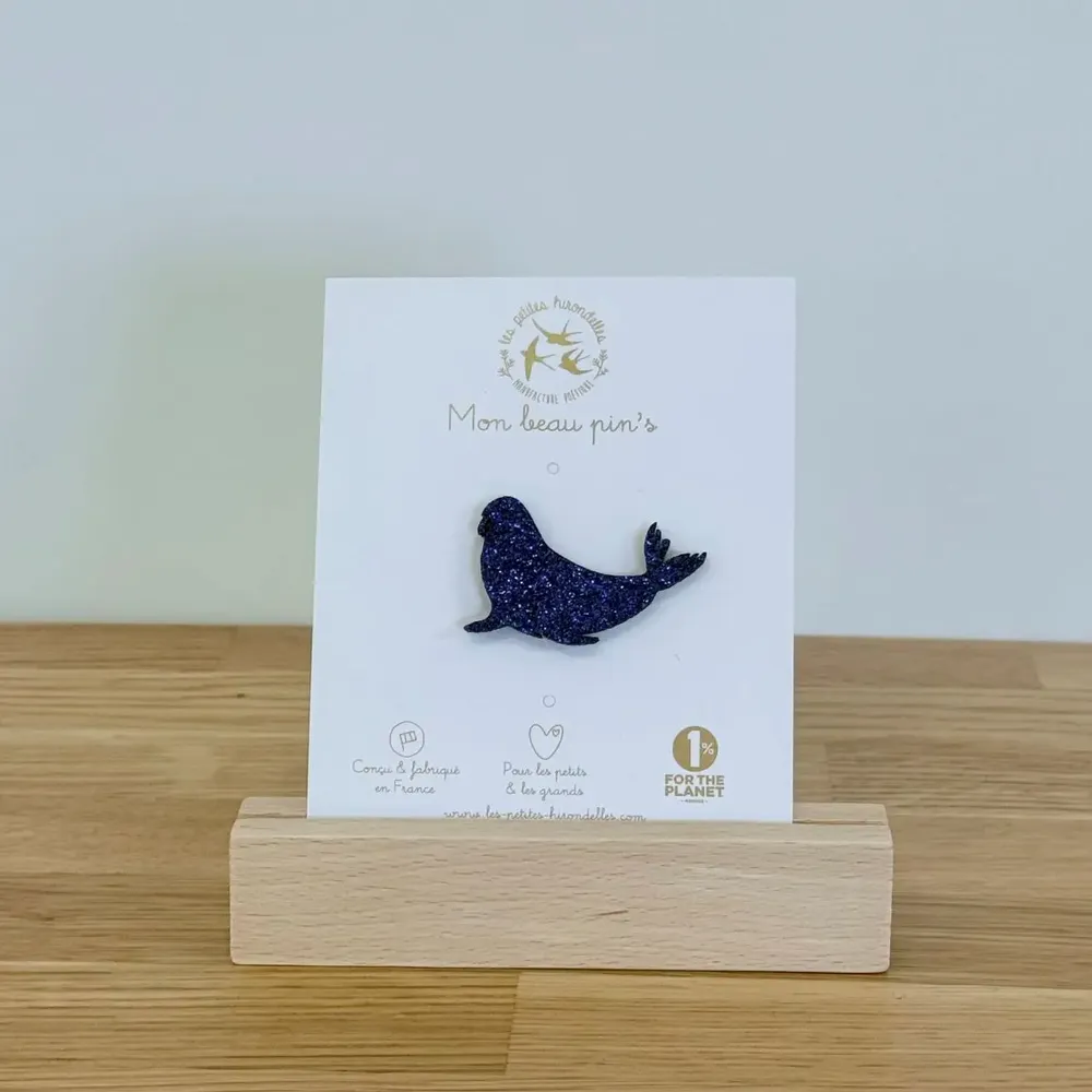 Broches - Broche feutrine pailletée - Phoque - LES PETITES HIRONDELLES