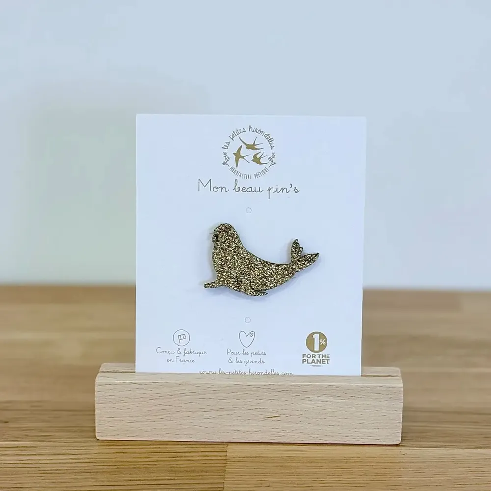 Broches - Broche feutrine pailletée - Phoque - LES PETITES HIRONDELLES