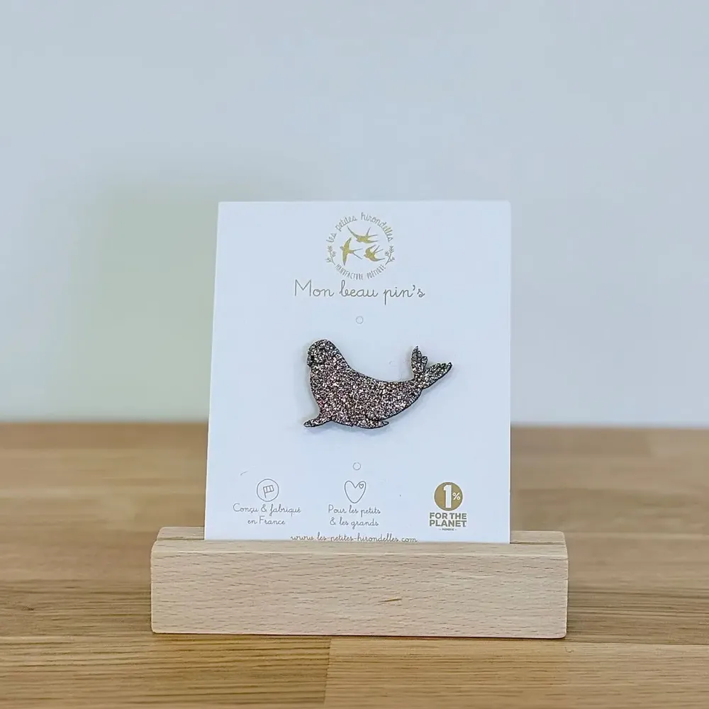Broches - Broche feutrine pailletée - Phoque - LES PETITES HIRONDELLES