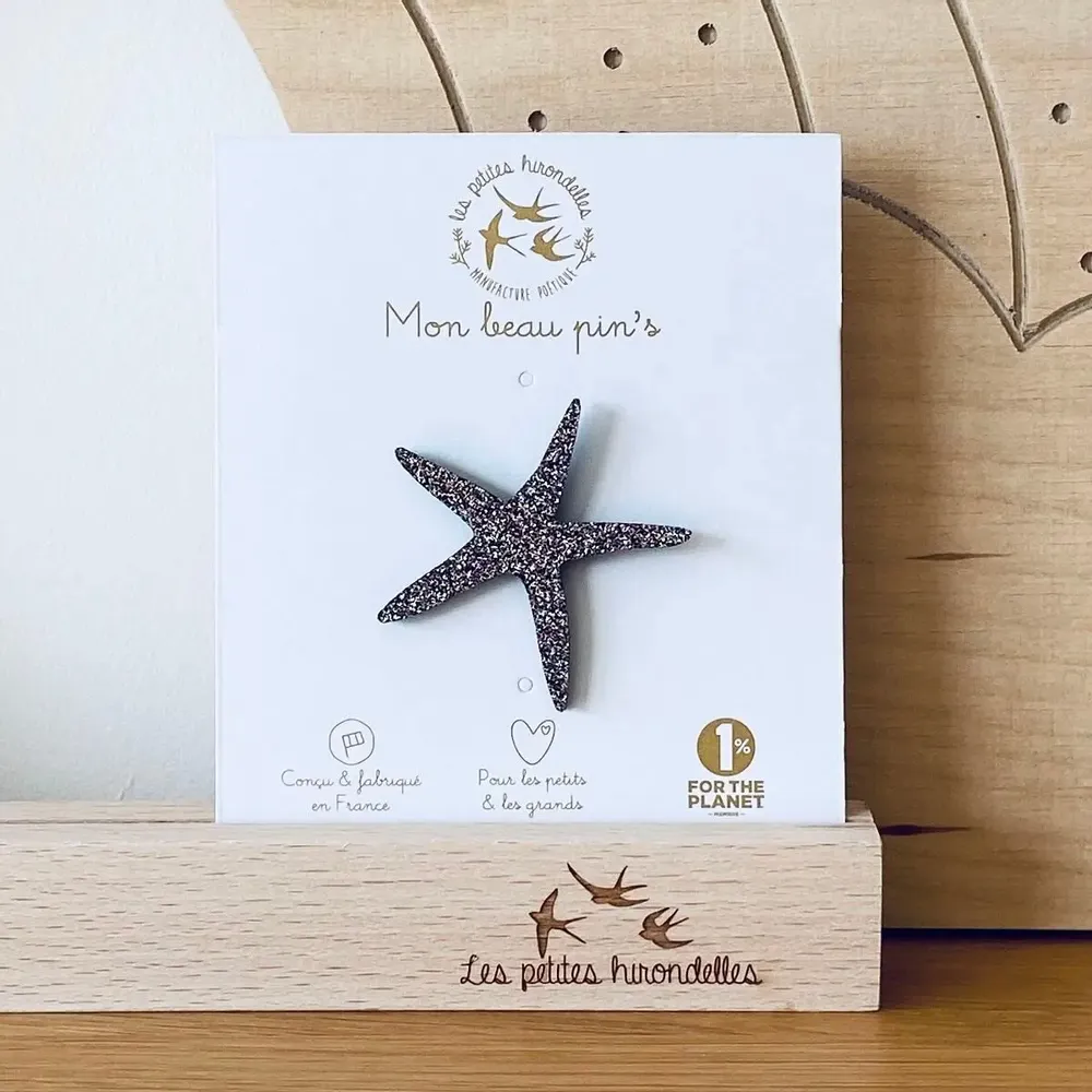 Brooches - Glitter felt pin's - Starfish - Silver - LES PETITES HIRONDELLES