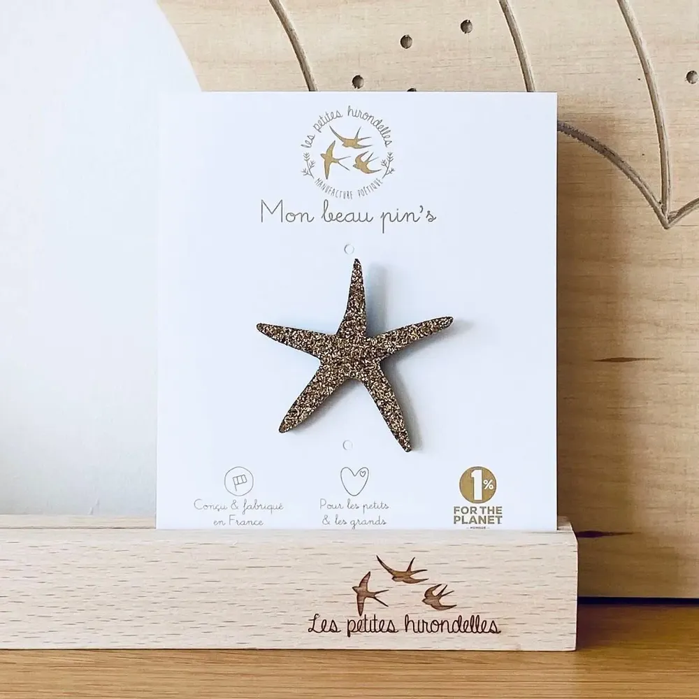 Brooches - Glitter felt pin's - Starfish - Silver - LES PETITES HIRONDELLES