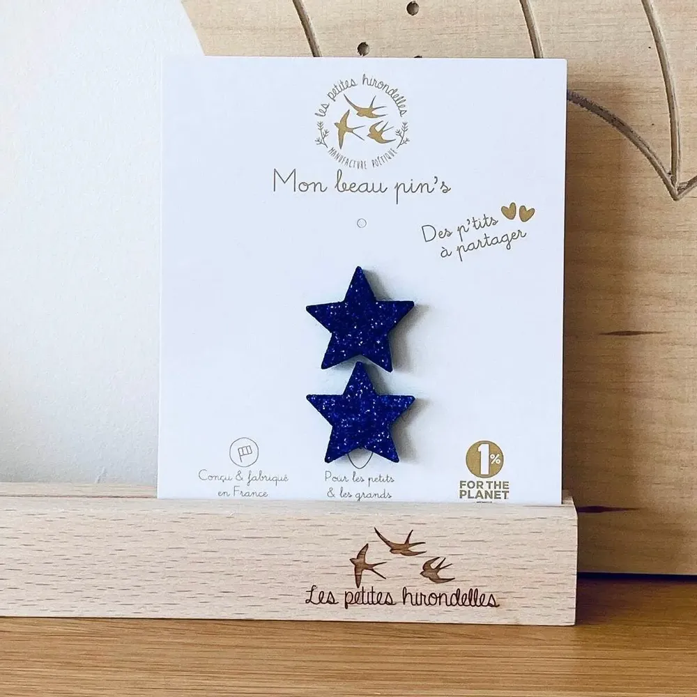 Broches - pin-s-feutrine-pailletee-etoile-a-partager - LES PETITES HIRONDELLES
