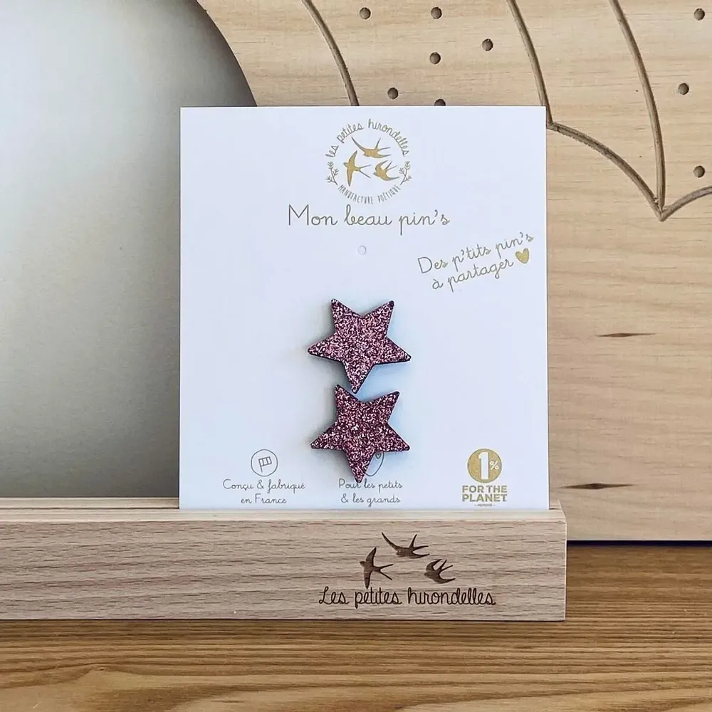 Broches - pin-s-feutrine-pailletee-etoile-a-partager - LES PETITES HIRONDELLES