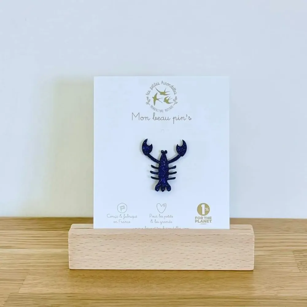 Broches - pin-s-feutrine-pailletee-homard - LES PETITES HIRONDELLES