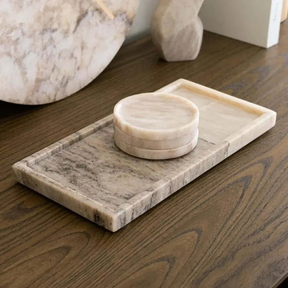 Decorative objects - Treneer Beige Large Tray - RV  ASTLEY LTD