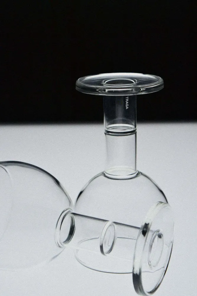 Glass - Wine Candle Glass - Set of 2 - Clear - TRAGA