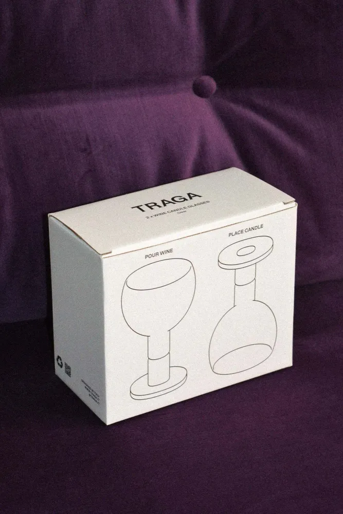 Glass - Wine Candle Glass - Set of 2 - Clear - TRAGA