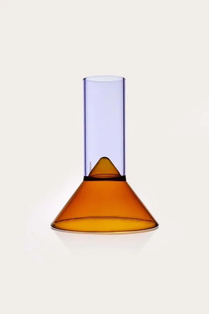 Glass - Martini Shot Glass - Amber & Lilac - TRAGA
