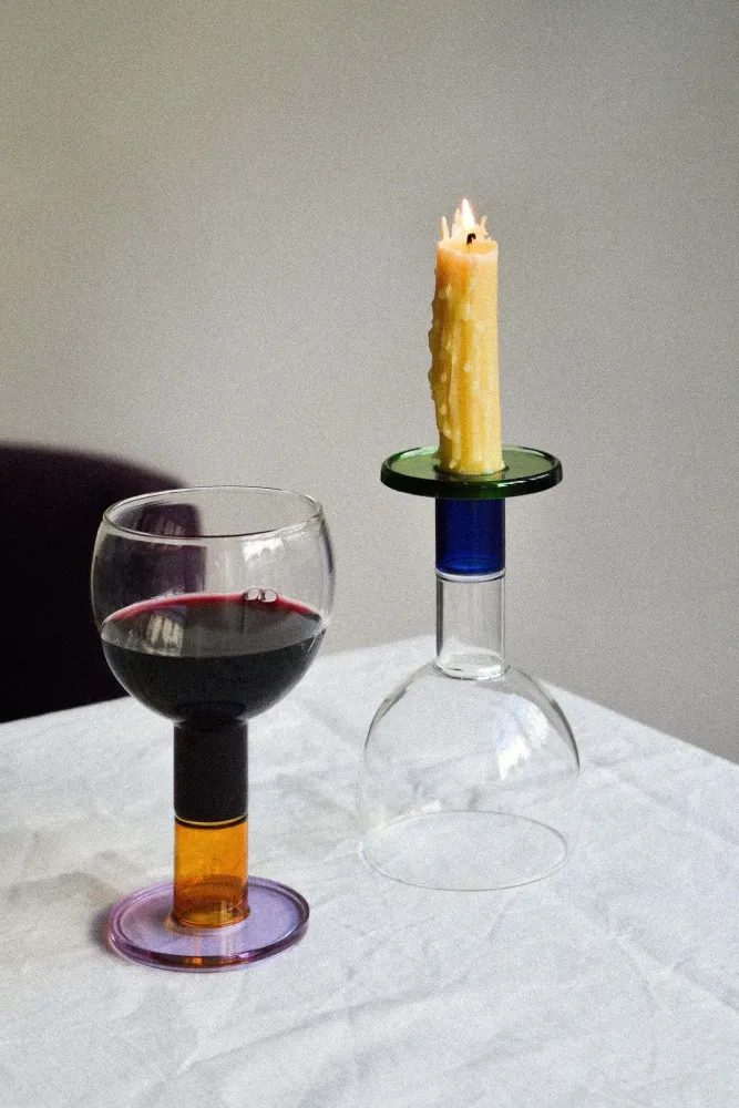 Glass - Wine Candle Glass - Set of 2 - Eclipse - TRAGA