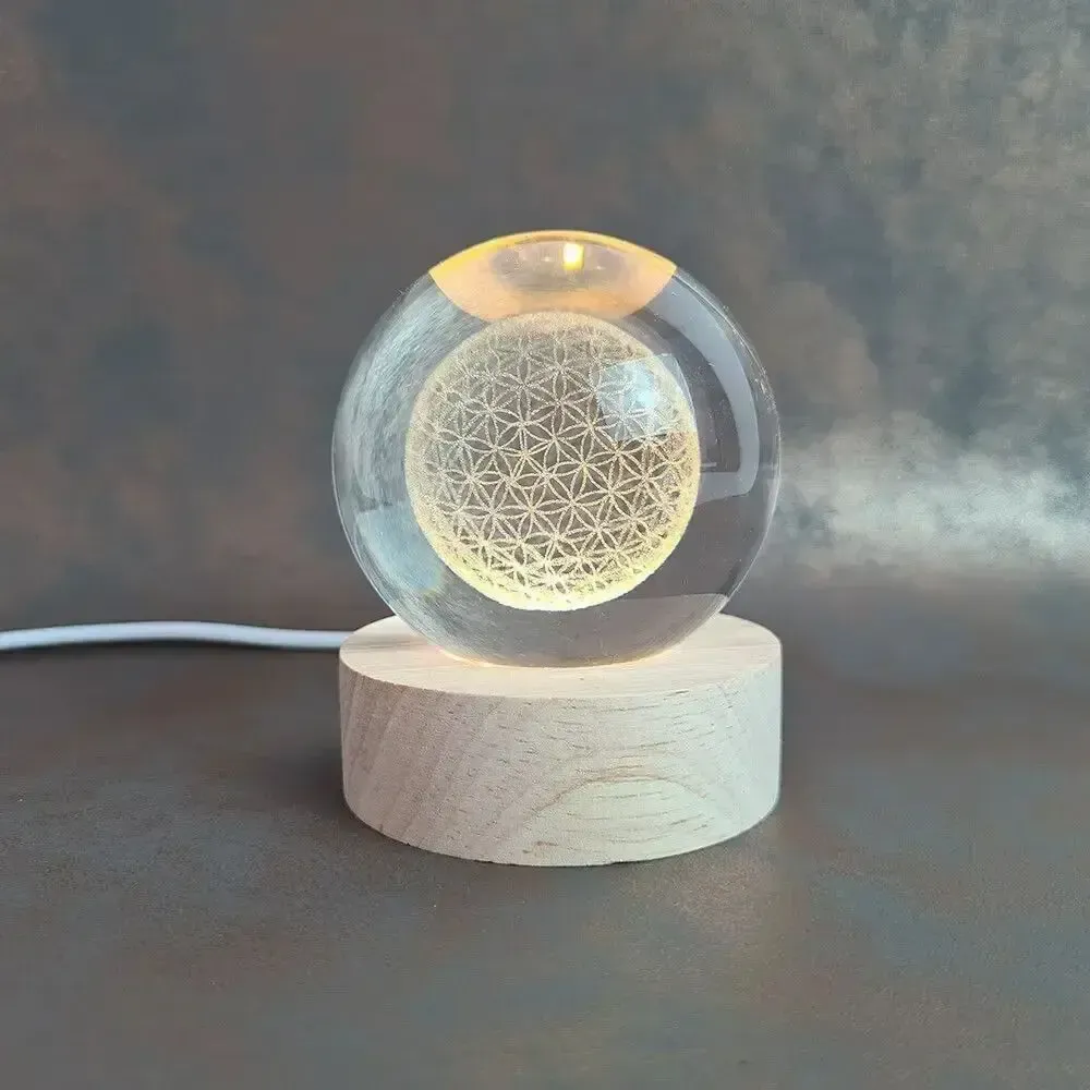 Lampes de bureau  - Boule de cristal Fleur de Vie 6 cm - MANDALASHOP
