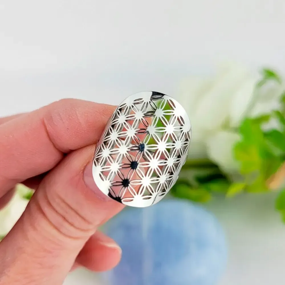 Bijoux - Bague Fleur de Vie ajustable - MANDALASHOP