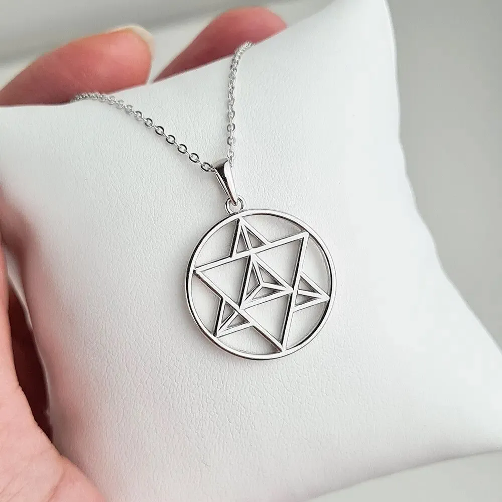 Bijoux - Pendentif Merkaba argent - MANDALASHOP