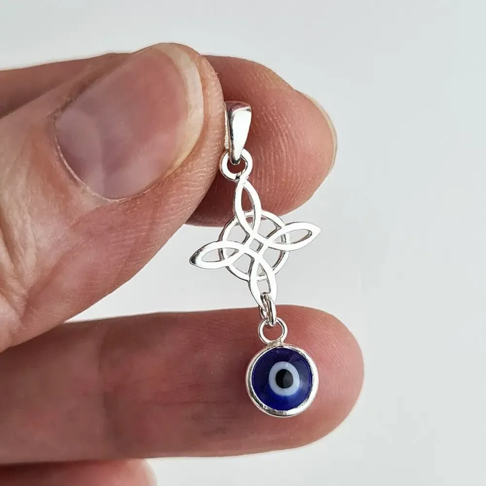 Jewelry - Witches Knot and Turkish Eye Pendant - MANDALASHOP