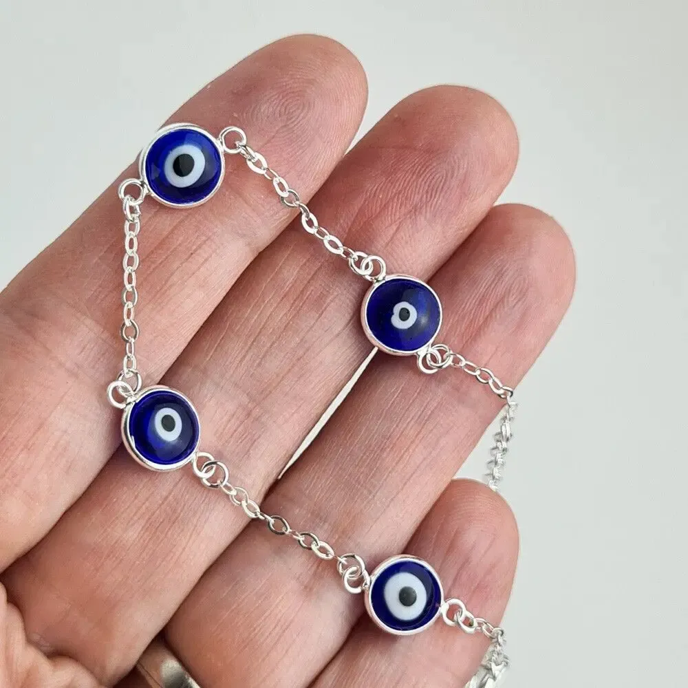 Jewelry - Silver Turkish Eye Bracelet - MANDALASHOP