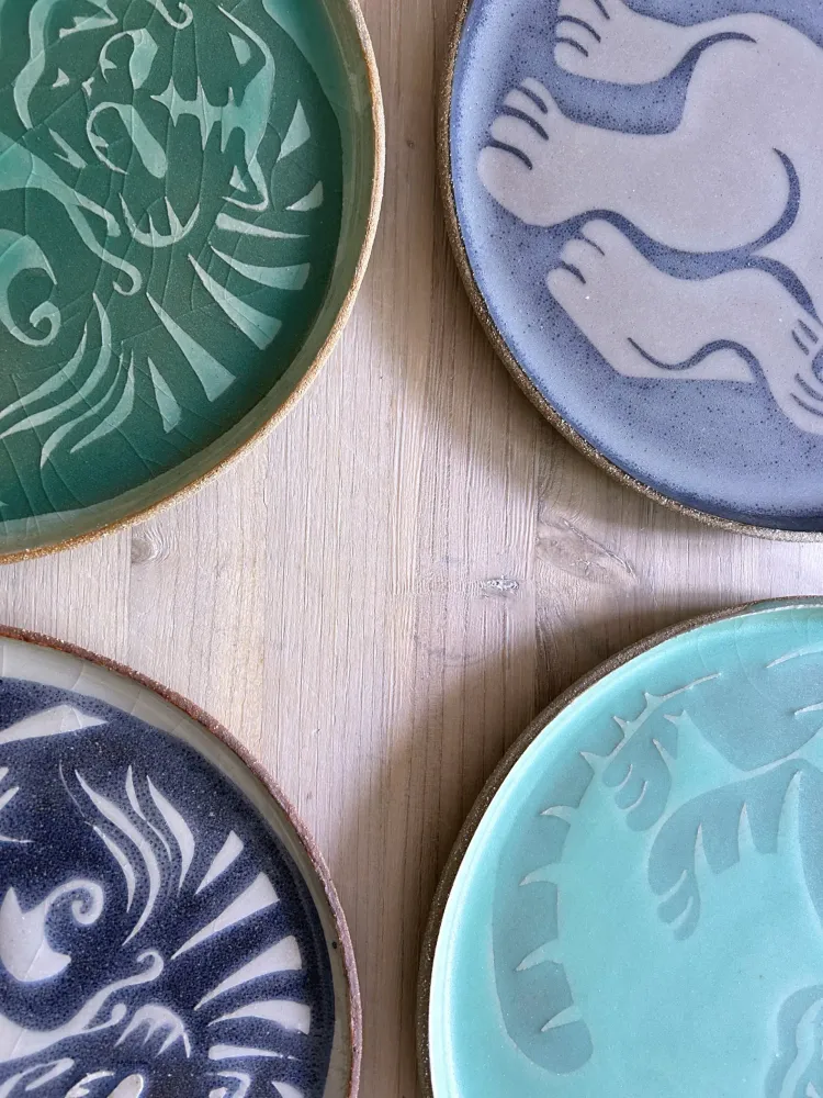Decorative objects - Tiger Minhwa guardian dish - LES MONDES DE MA